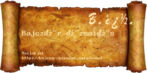 Bajczár Ézsaiás névjegykártya